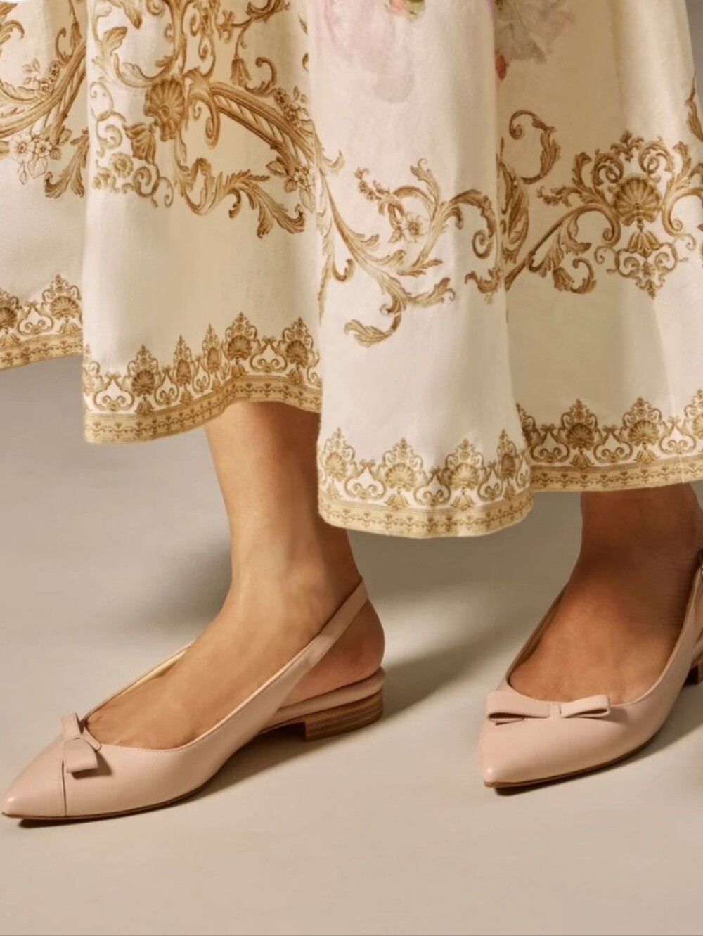Sarah Flint "Natalie" Pink Pointed Slingback Flats Sz 39/US 8.5 Retail $375